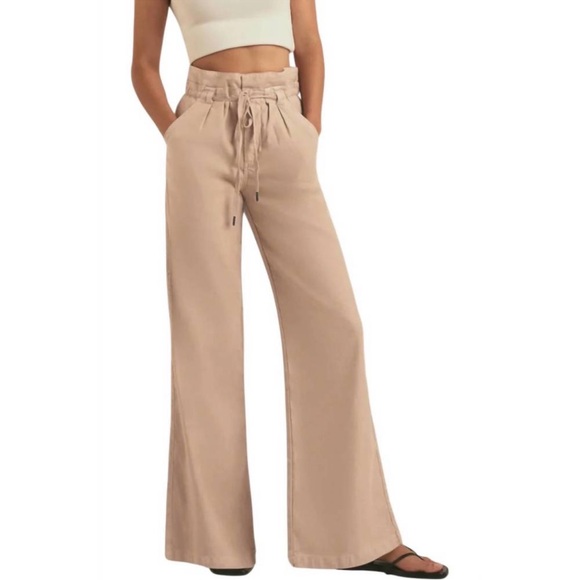 New Favorite Daughter linen wide leg pants in warm sand (beige) - Small - Picture 2 of 8